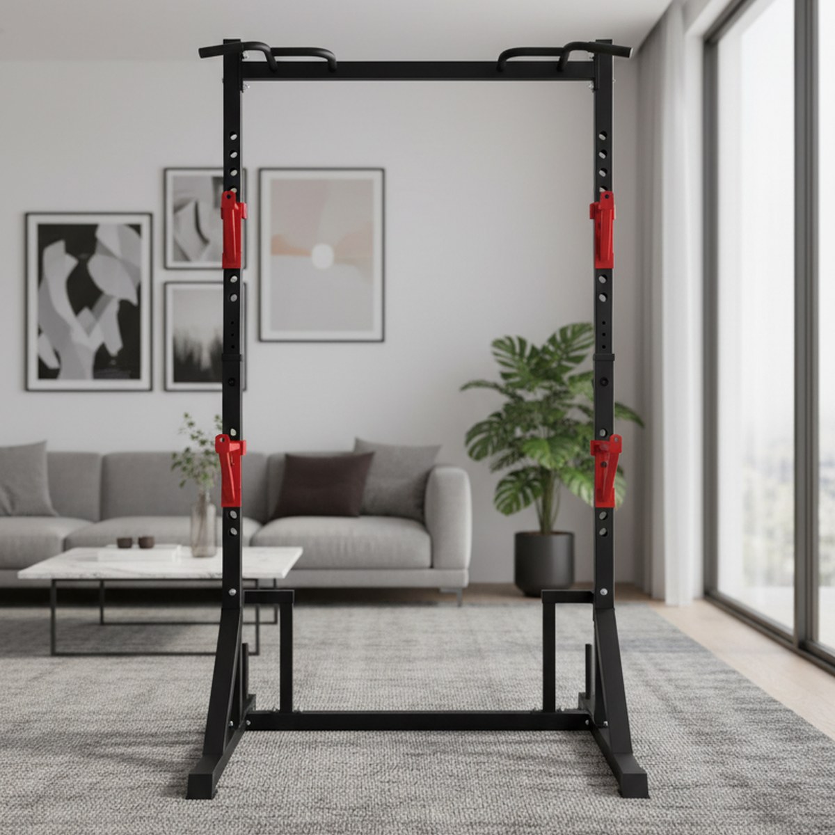 Home Gym Power Rack - Verstelbaar Power Rack met Pull-up Bar,