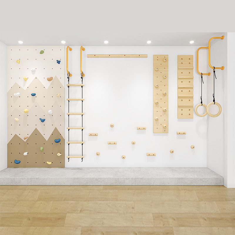 Gymnastic Rings Wooden - Kinderen Indoor Houten Klimwand Gym Set