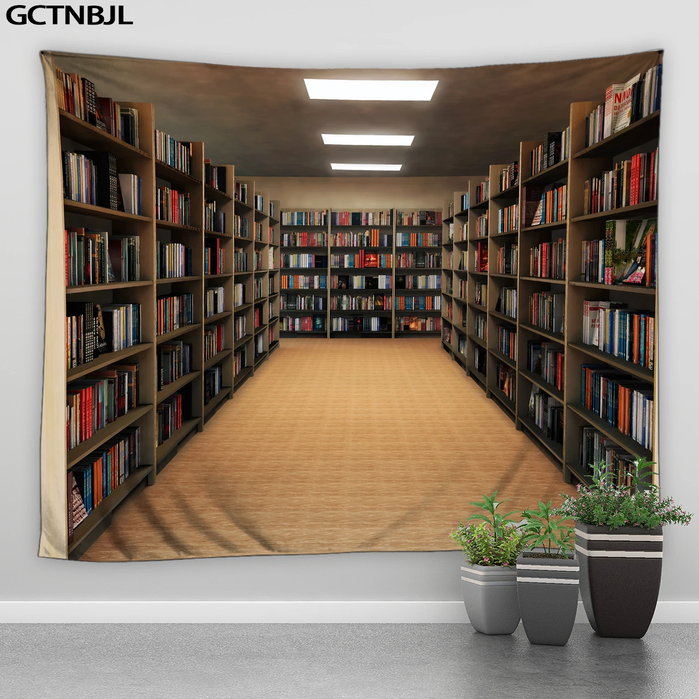 Home Gym Decor - Europese Vintage Bibliotheek Boekenplank Psychedelische Muur