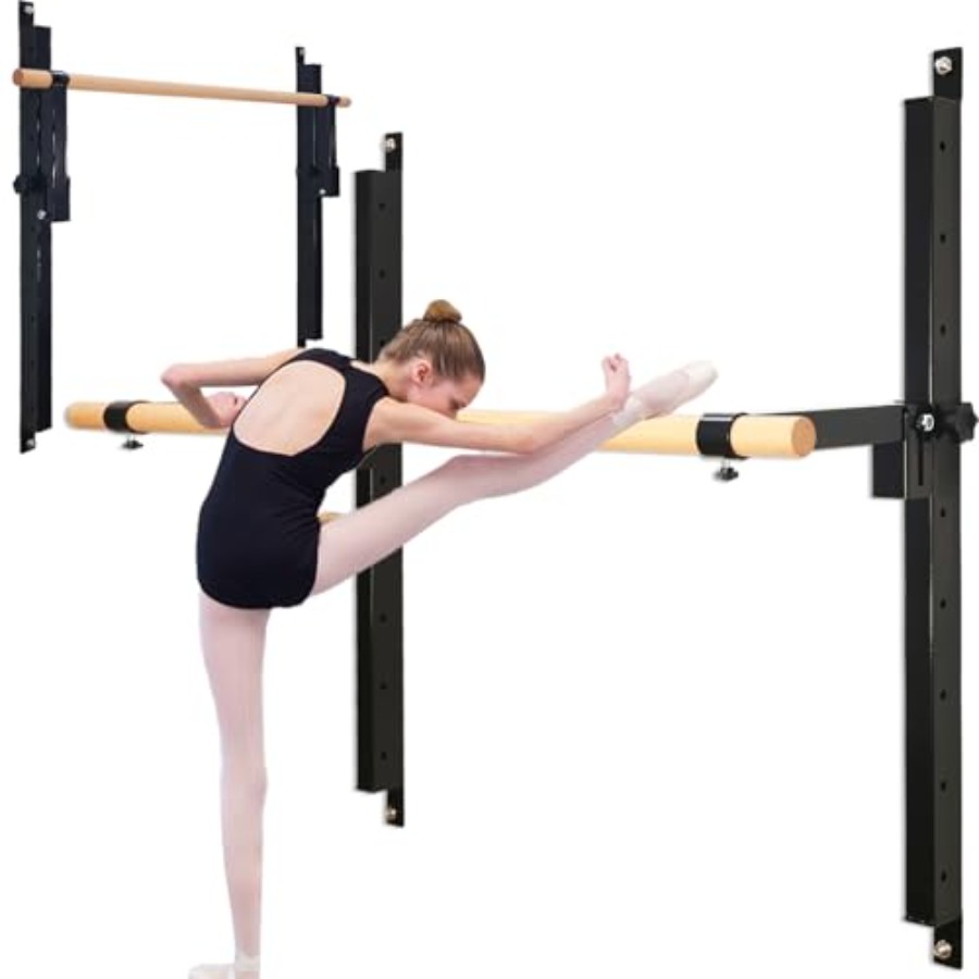 Home Gym Wall Mounted - Wandbevestigde balletbar, 4ft/5ft hoogteverstelbaar, opklapbaar, voor