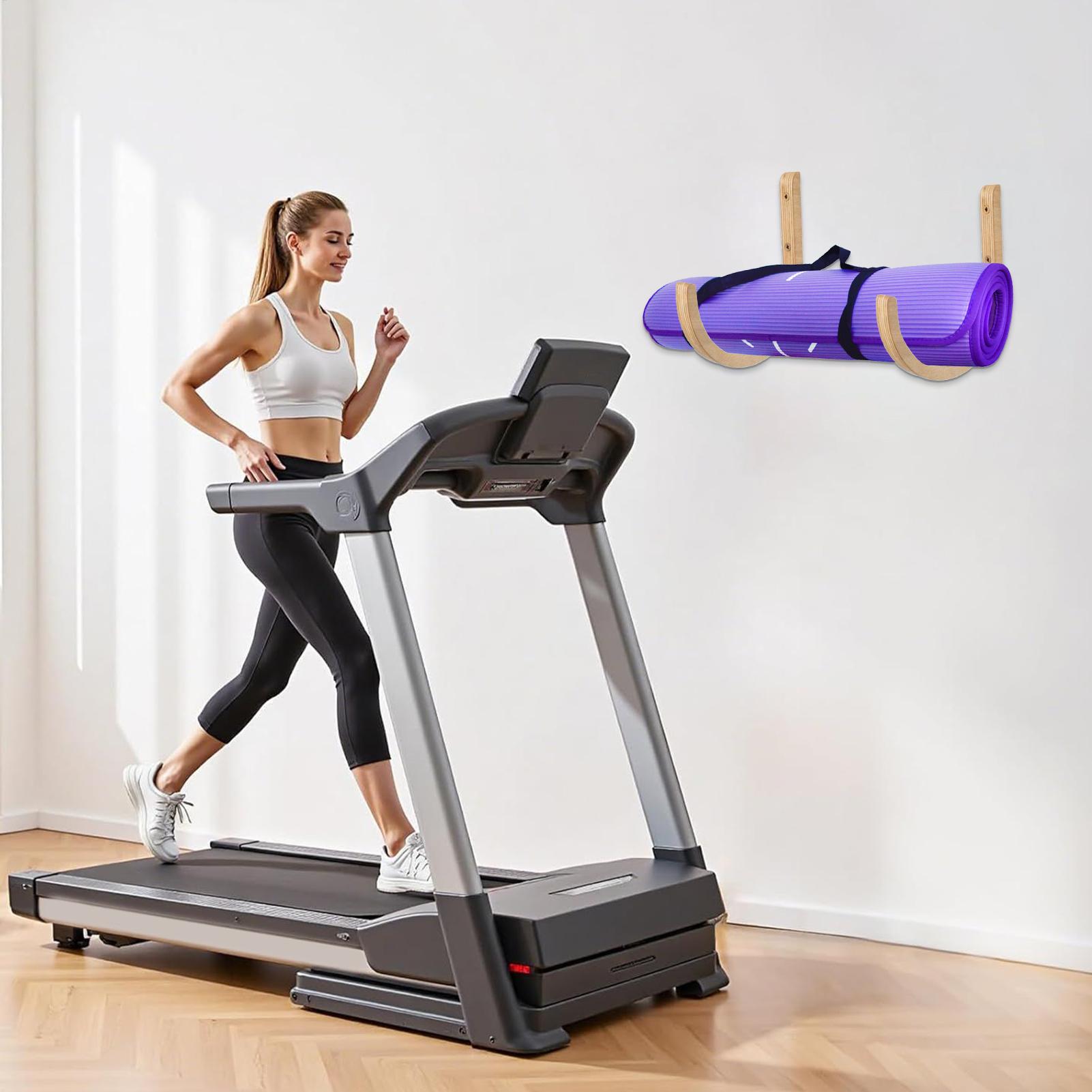 Home Gym Folding Rack - Yogamat opbergrek 2-delig houten met schroeven
