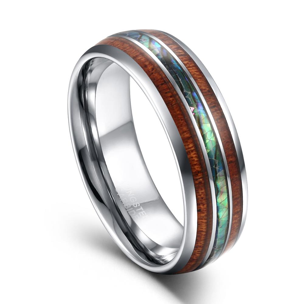 Gymnastic Rings Wooden - TIGRADE 8mm Tungsten Carbide Ringen Hawaiian