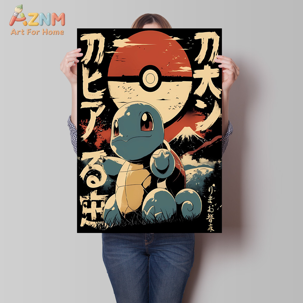 Home Gym Decor - Canvas Kunstwerk Schilderij Pokemon Squirtle Poster