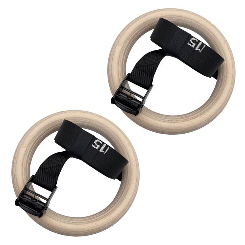 Gymnastic Rings Wooden - Q84C Verstelbare houten gymnastiekringen met verstelbare