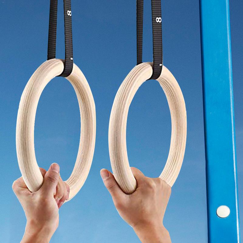 Gymnastic Rings Wooden - 1 Stuk Berkenhout Gymnastiek Ringen Pull