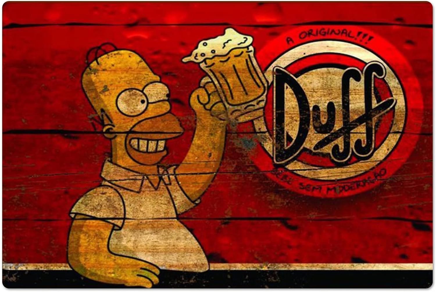 Home Gym Decor - Retro Metal Poster Homer Duff Bier
