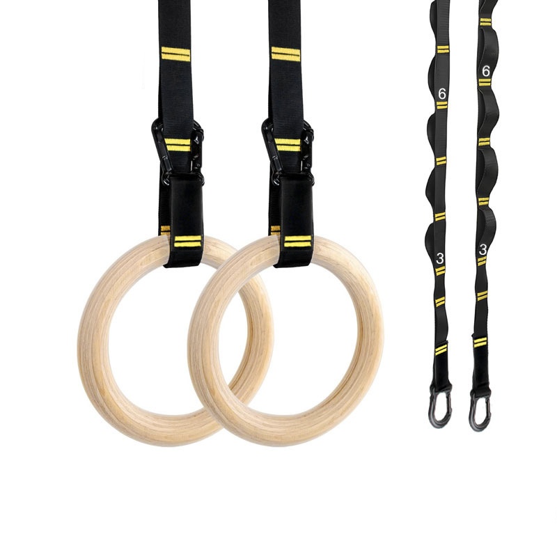 Gymnastic Rings Wooden - 28mm 32mm Pull-up Gymnastiekringen Hangende antislip