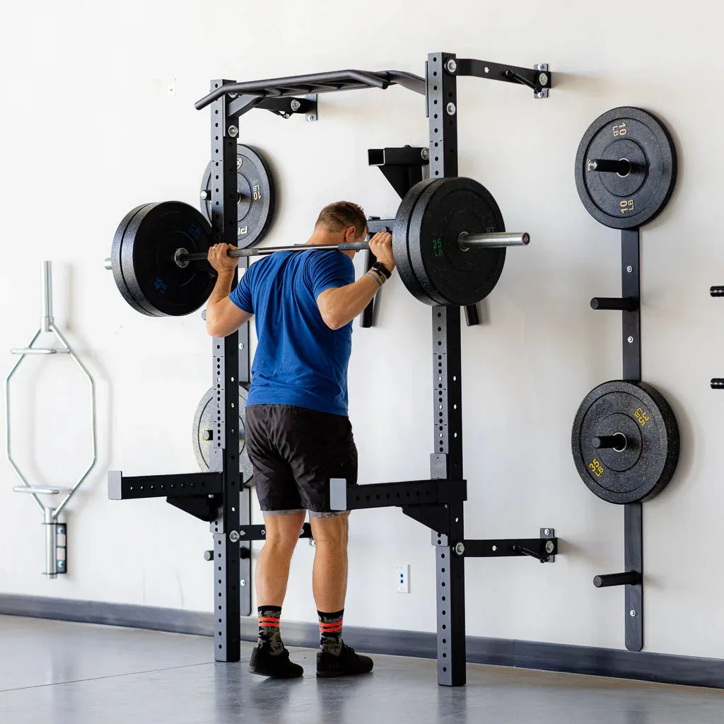 Home Gym Folding Rack - Groothandel hot-selling muur-opvouwbaar squatrek met multi-grip