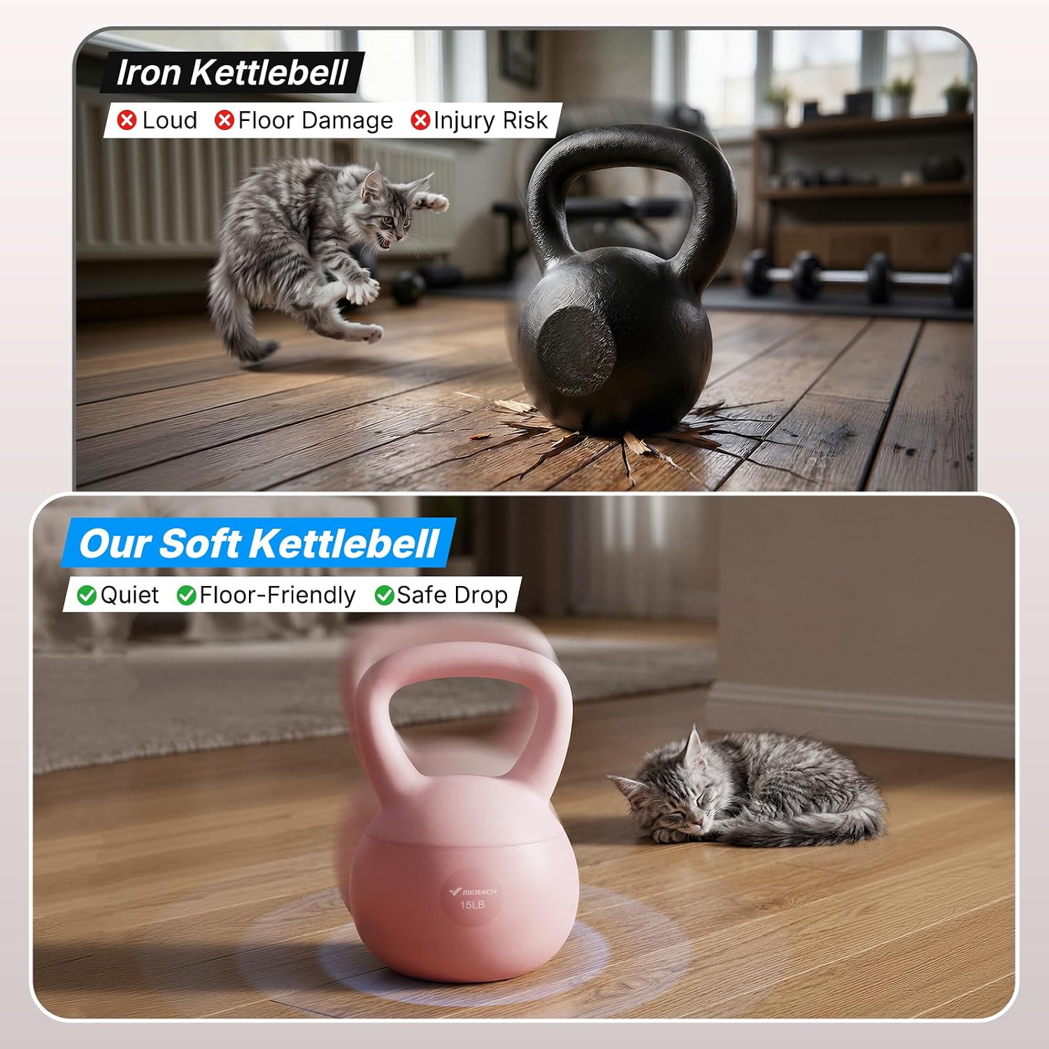 Zachte Kettlebell met brede an - Kettler Home Gym recensie en prijs