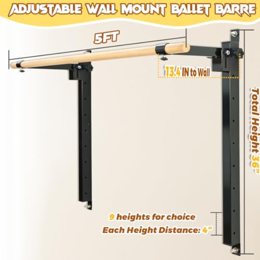 Wandbevestigde balletbar, 4ft/ - Home Gym Wall Mounted recensie en prijs