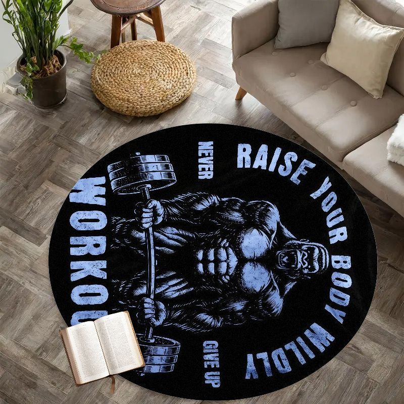 Muscle Man Workout Quote Rond  - Home Zone Gym recensie en prijs