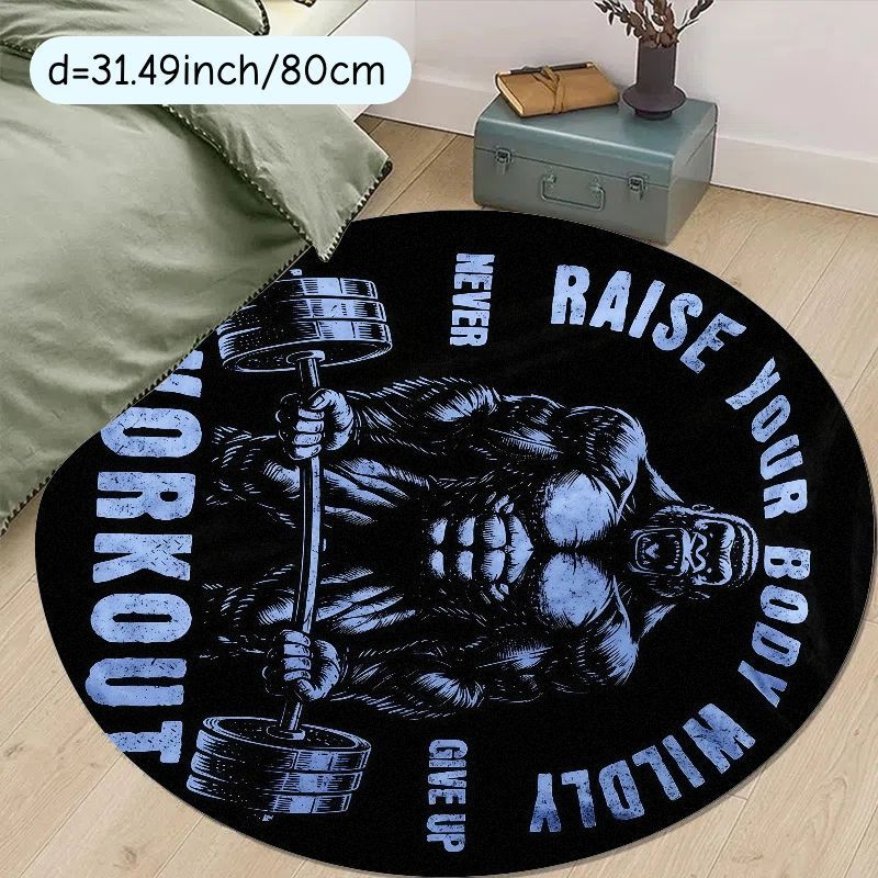 Muscle Man Workout Quote Rond  - Home Zone Gym recensie en prijs