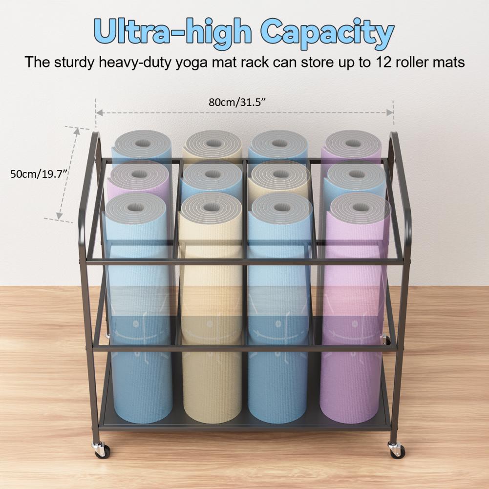 Yogamat opbergrek met wielen,  - Home Gym Folding Rack recensie en prijs