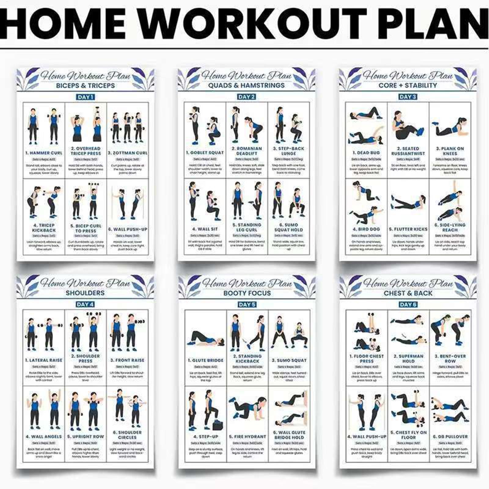 Workout Poster 6-delig Full Bo - Home Gym Guide recensie en prijs