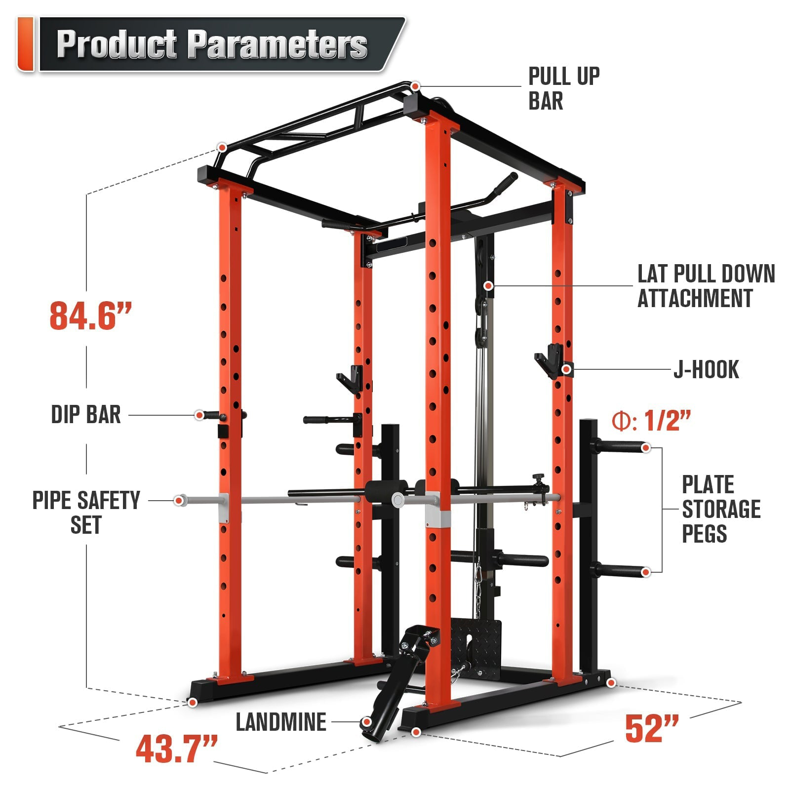 Commerciële multifunctionele k - Home Gym Power Rack recensie en prijs