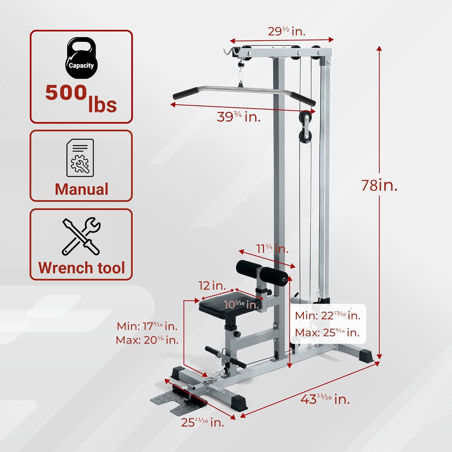 Fitnessapparaat, Robuust Metaa - Lat Pulldown Cable recensie en prijs